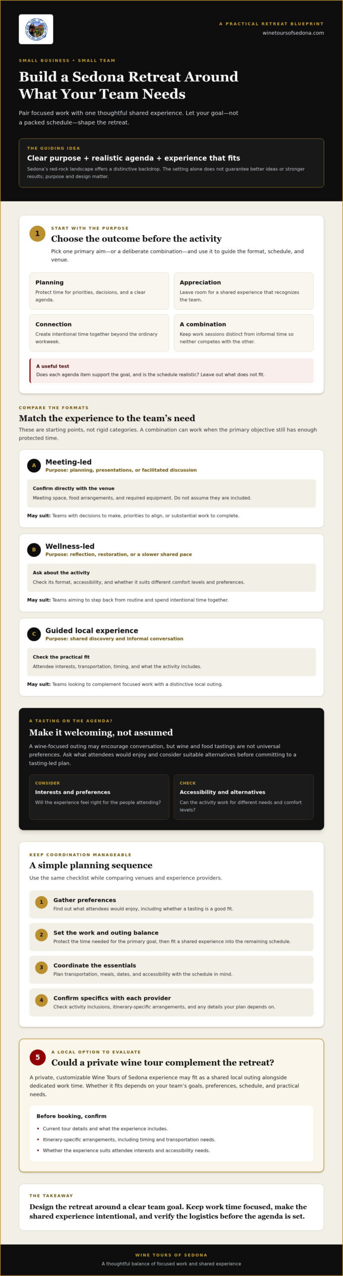 Sedona 2026 Corporate Retreat Guide for Small Businesses